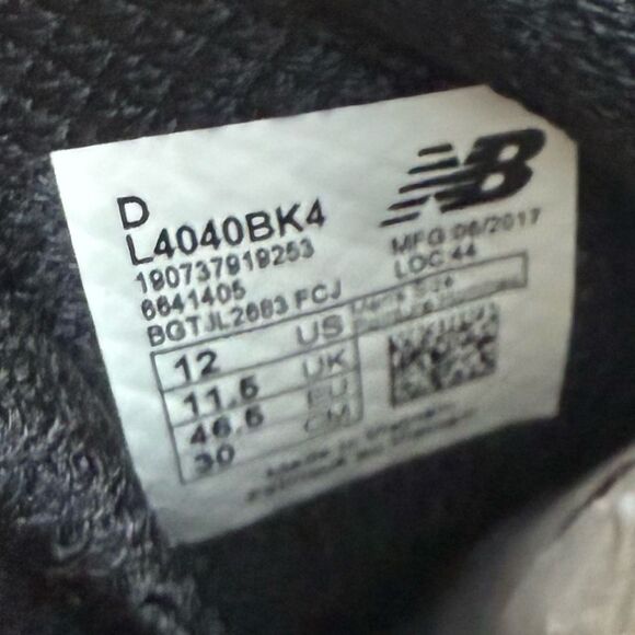 New Balance - L4040v4 Baseball Cleats Black - Men's size 12 - NEW without box - Picture 5 of 8